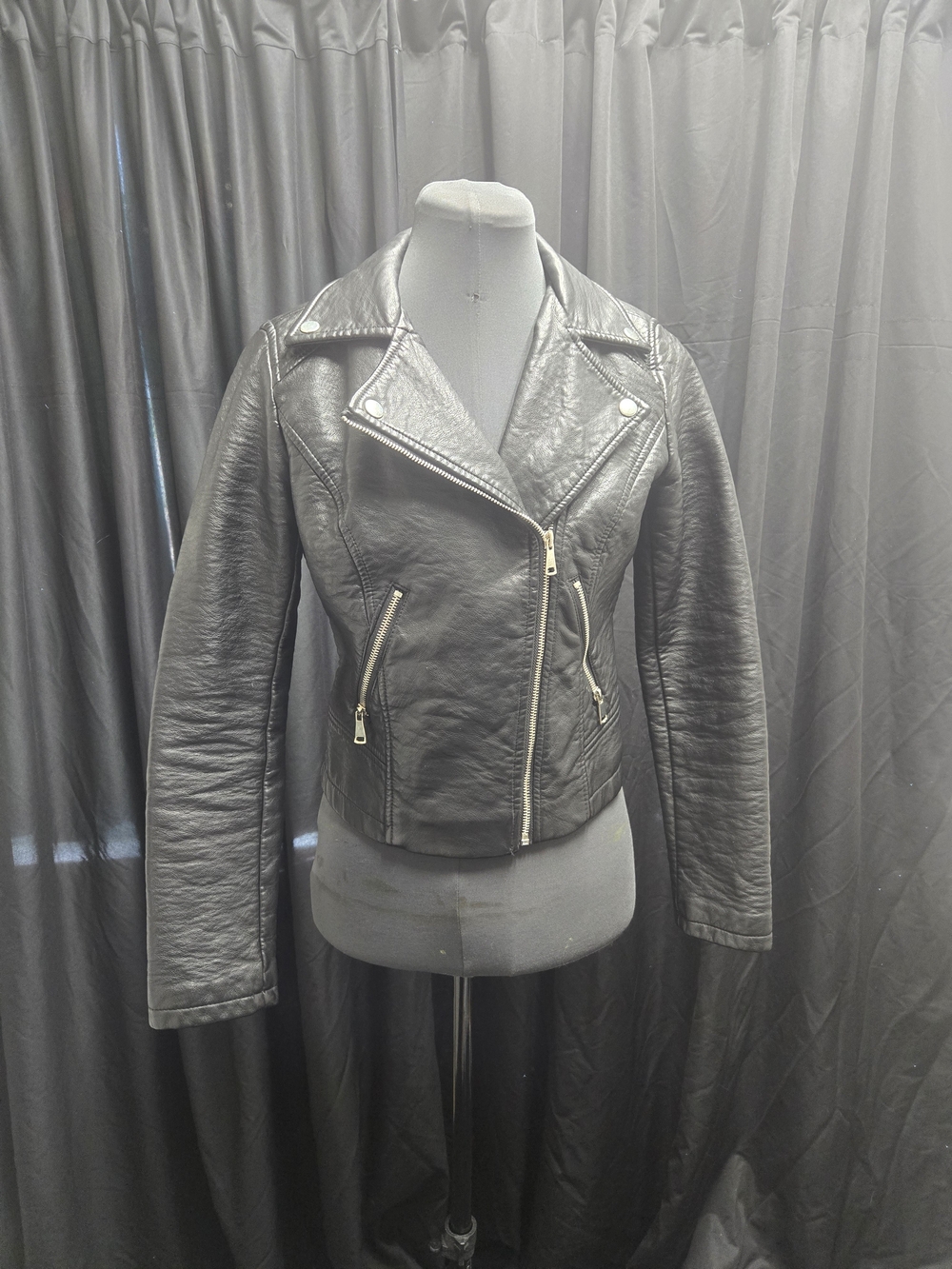 Charlotte Russe Black Faux Leather Moto Jacket